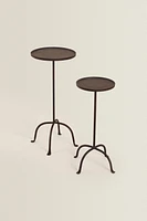 AGED METAL SIDE TABLE
