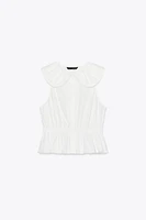 PETER PAN COLLAR POPLIN TOP