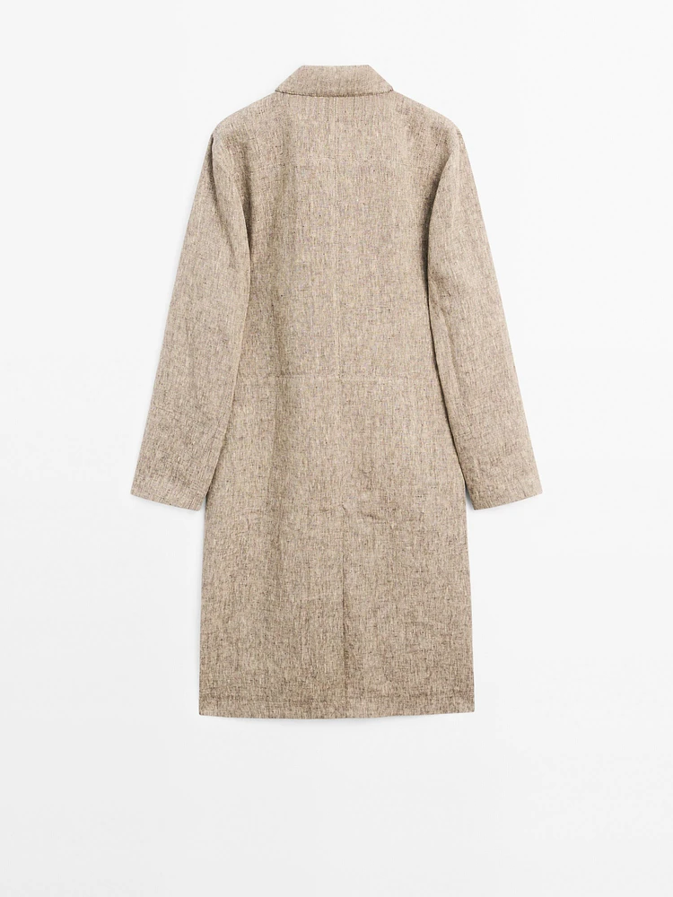 Lightweight 100% linen coat
