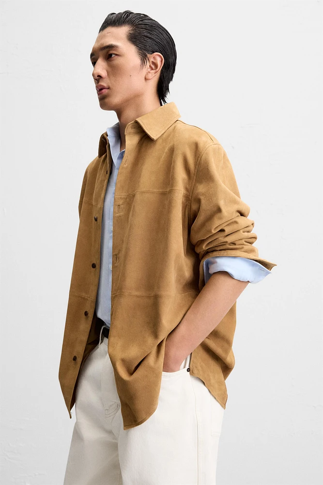 REGULAR FIT SUEDE SHIRT