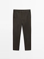 Cotton blend jogger fit trousers