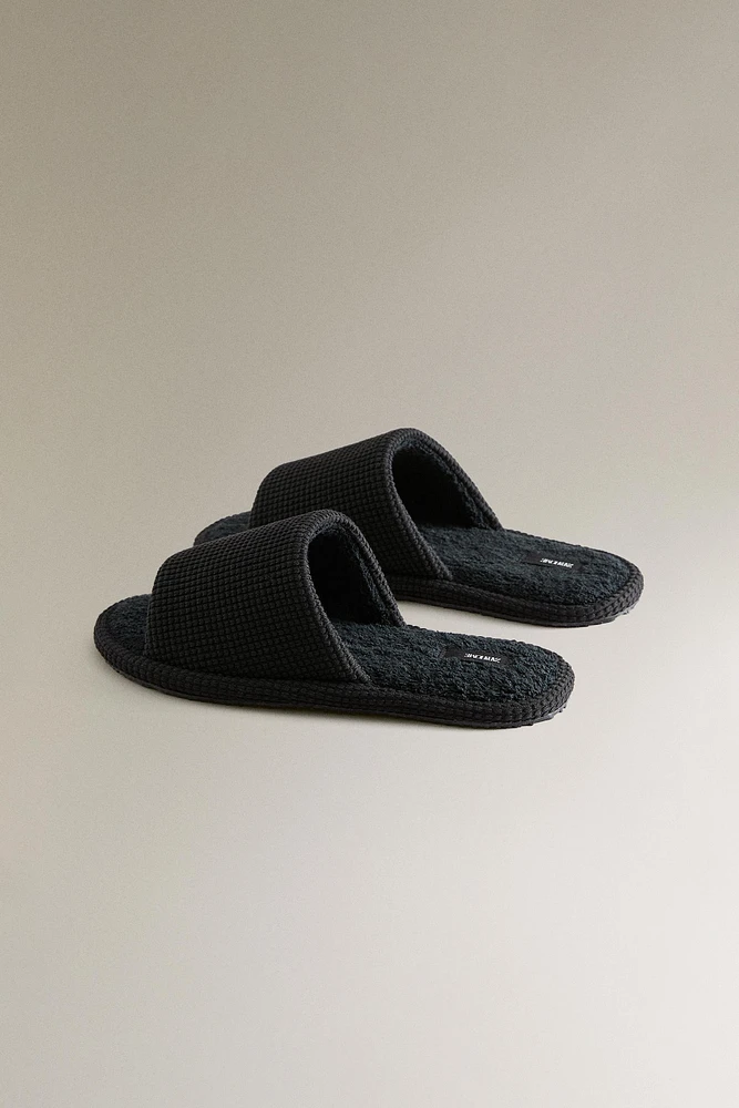 CHAUSSONS OUVERTS TISSU ÉPONGE SALLE DE BAIN