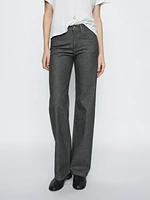 Mid-rise wide-leg cotton jeans