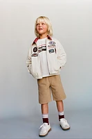 CONTRASTING POCKET TWILL SHORTS