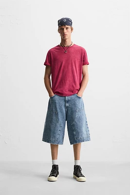 OVERSIZED FIT DENIM BERMUDA SHORTS