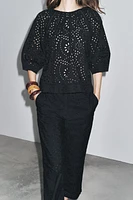 ZW COLLECTION EMBROIDERED EYELET BLOUSE