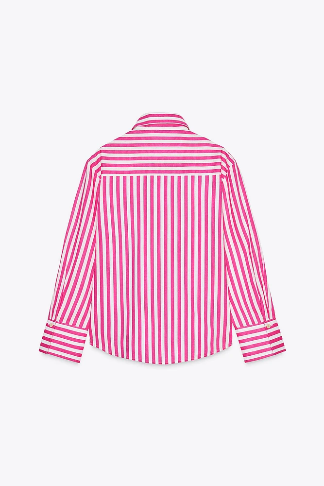 STRIPED LINEN BLEND SHIRT