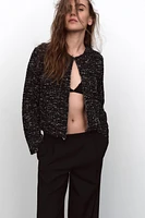 TEXTURED WEAVE JACKET WITH POCKETS