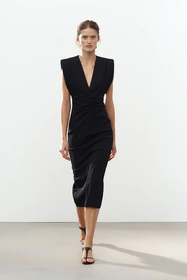 ROBE MI-LONGUE À ÉPAULETTES COLLECTION ZW