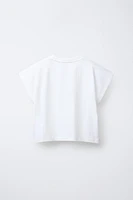 CROPPED T-SHIRT AND PRINTED BERMUDA SET