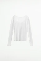 LACE TRIM POINTELLE T-SHIRT
