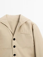Short cotton jacket with sailor collar