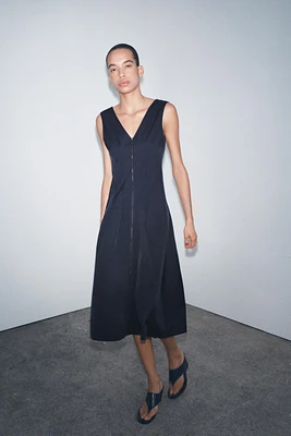 ZW COLLECTION ZIPPER MIDI DRESS