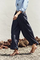 WIDE LEG BELTED PANTS
