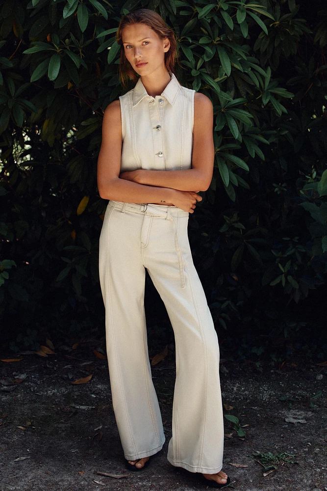 Z1975 HIGH-WAISTED BOOTCUT BELTED JEANS