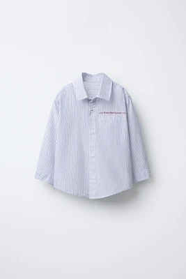 STRIPED TEXT SHIRT