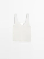 Top à dentelle en coton mélangé