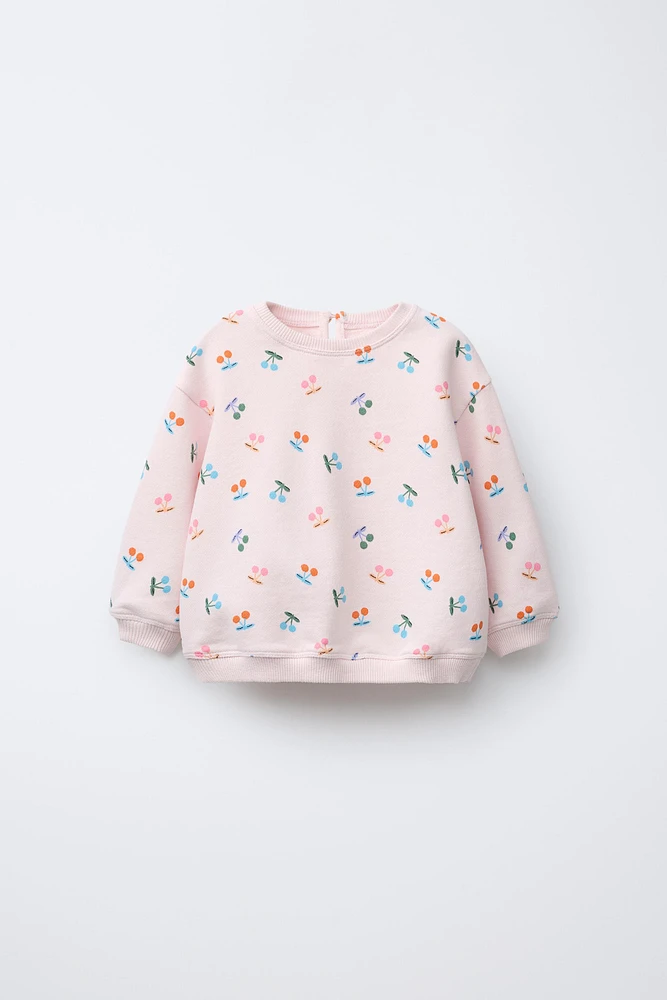CHERRY PRINT SWEATSHIRT