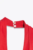 ROBE MIDI DRAPÉE EN LIN