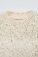 LACE TRIM KNIT SWEATER