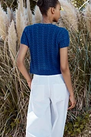 GILET EN MAILLE À MANCHES COURTES