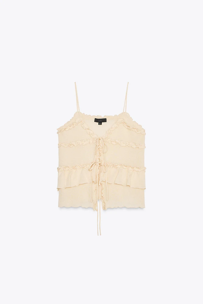 RUFFLED KNIT TOP