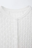 OPENWORK KNIT OVERALL SHORTS