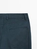 Faux jean tapered fit en coton mélangé