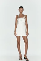 SATIN BOW SHORT DRESS