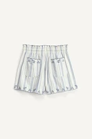LIMITED EDITION STRIPED EMBROIDERED SHORTS