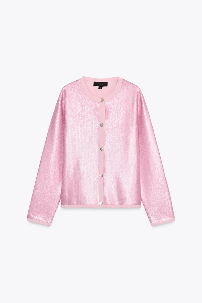 KNIT CARDIGAN WITH SEQUINS