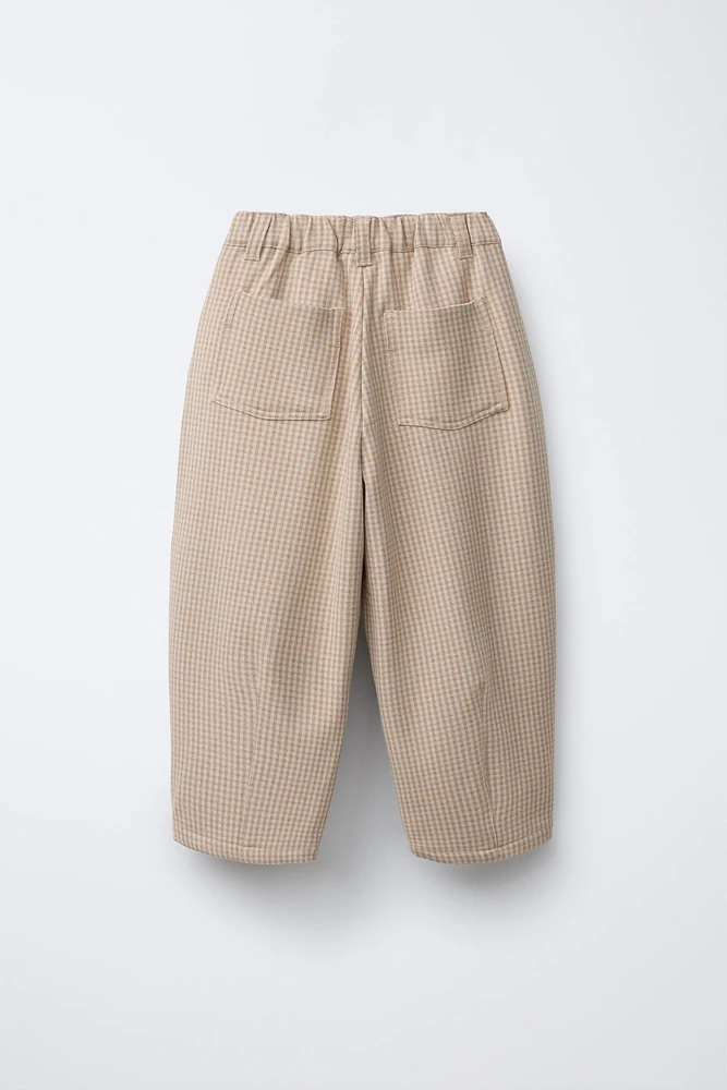 PLAID PANTS WITH DARTS