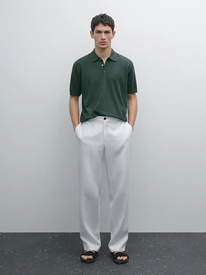 Polo en maille de coton à manches courtes
