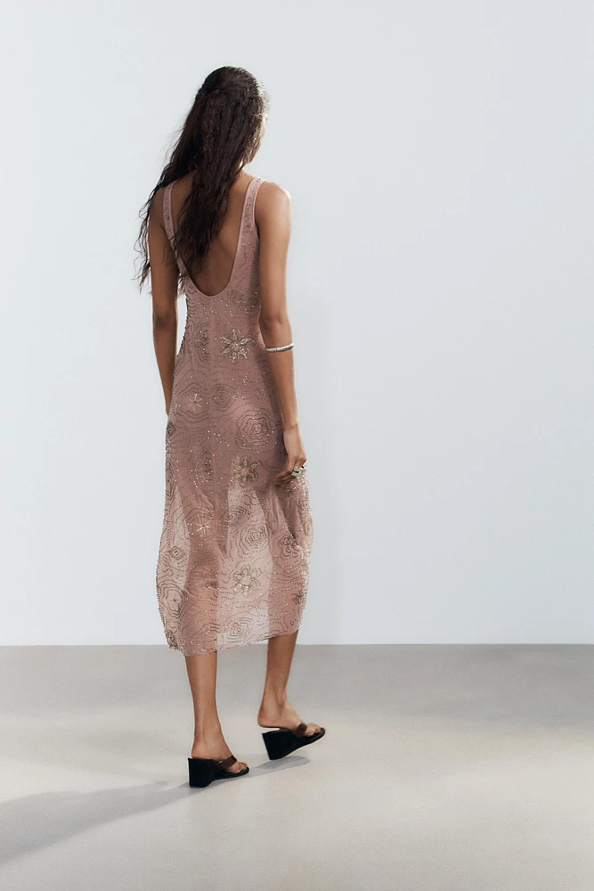 BEADED MIDI DRESS