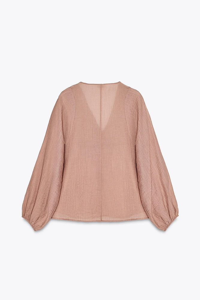 TEXTURED CROCHET BLOUSE