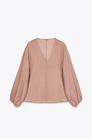 TEXTURED CROCHET BLOUSE