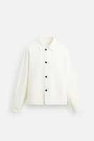 BOXY FIT HERRINGBONE DENIM OVERSHIRT