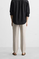 PANTALON 100 % LIN PLIS
