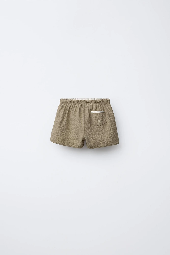 1-6 ANS/ BERMUDA DE BAIN TEXTURÉ