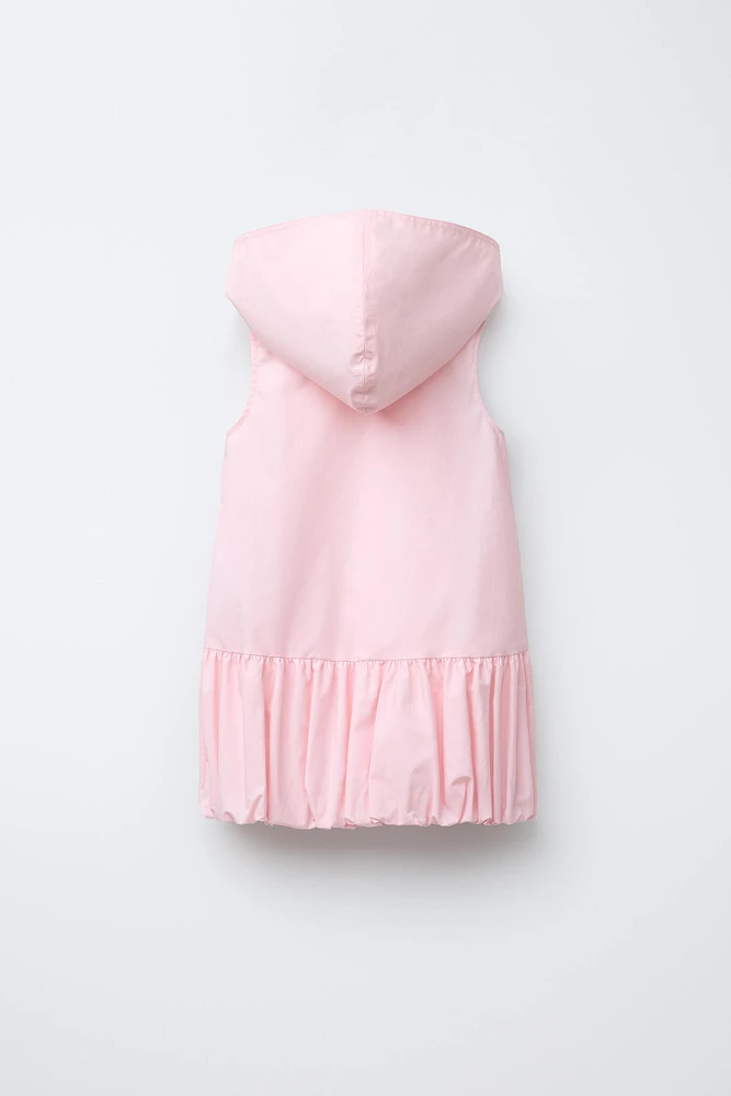 BALLOON HOODED DRESS