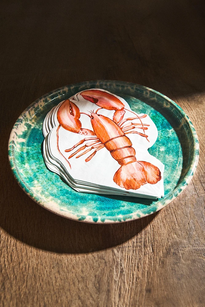 LOT 20 SERVIETTES DE TABLE PAPIER LANGOUSTE