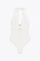 HALTER SWIMSUIT WITH METAL DETAIL