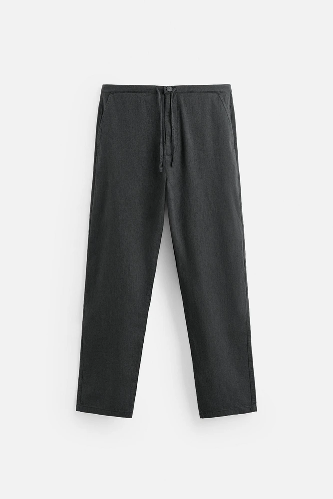 COTTON LINEN PANTS