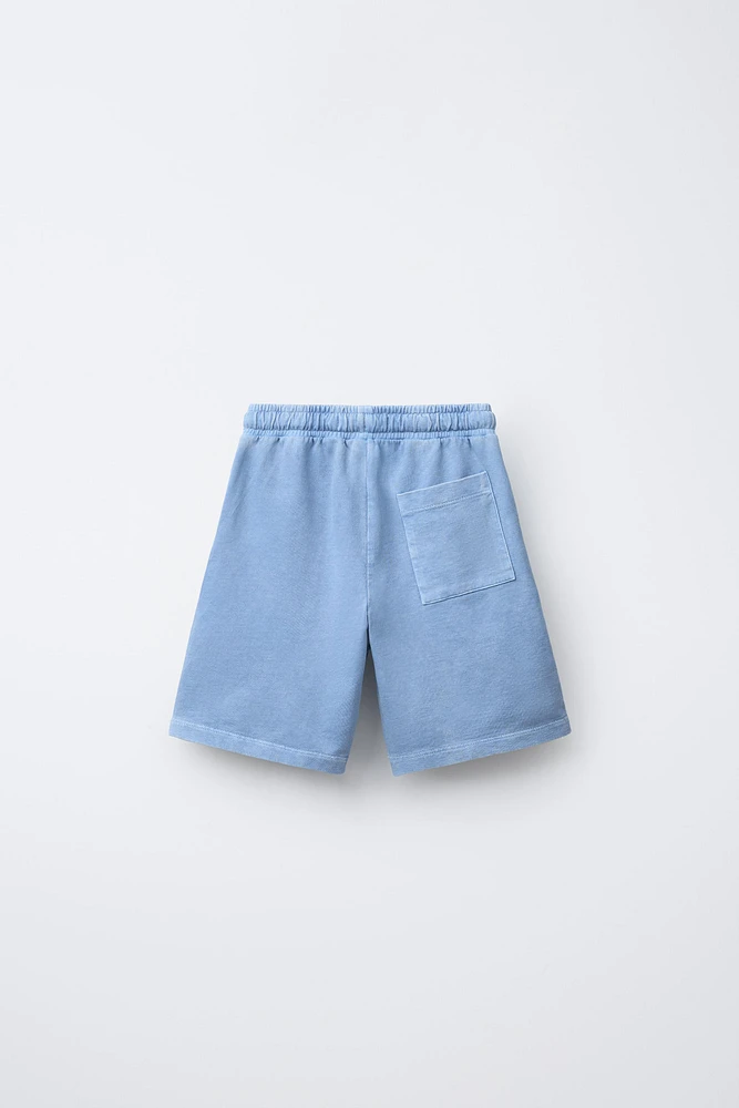 GARMENT DYE SLEEVELESS T-SHIRT AND BERMUDA SET