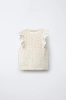 TOP EN MAILLE DENTELLE