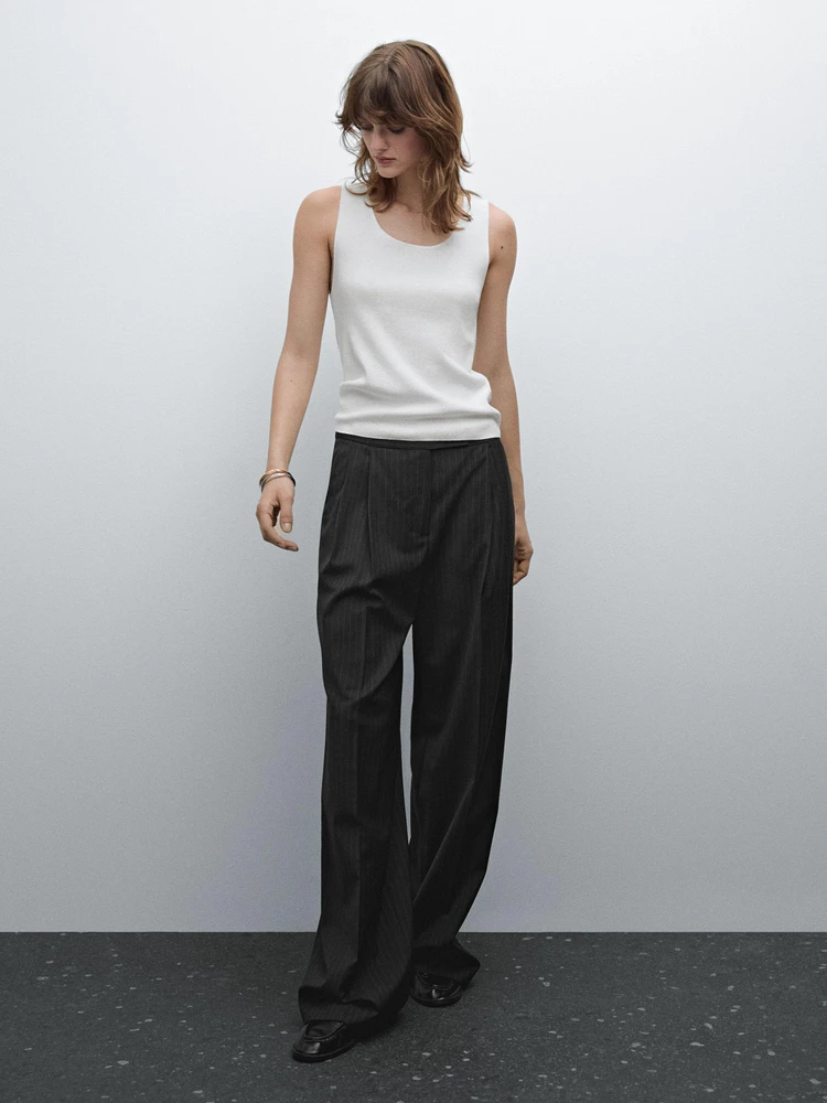 Knit cotton blend top