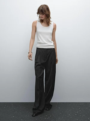 Knit cotton blend top