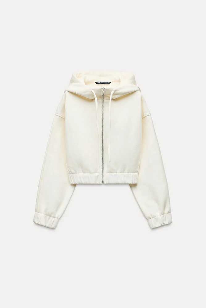 HOODED FELT TEXTURE JACKET