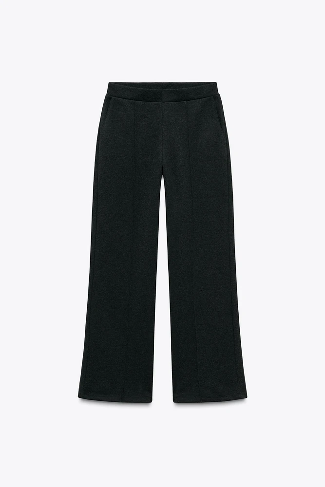 SOFT INTERLOCK WIDE-LEG PANTS
