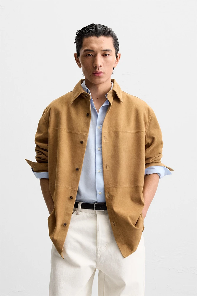 REGULAR FIT SUEDE SHIRT